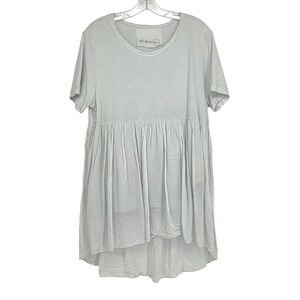 MJ Watson MJW Women's Large Short Sleeve Babydoll Top Tunic White‎ Made in Italy